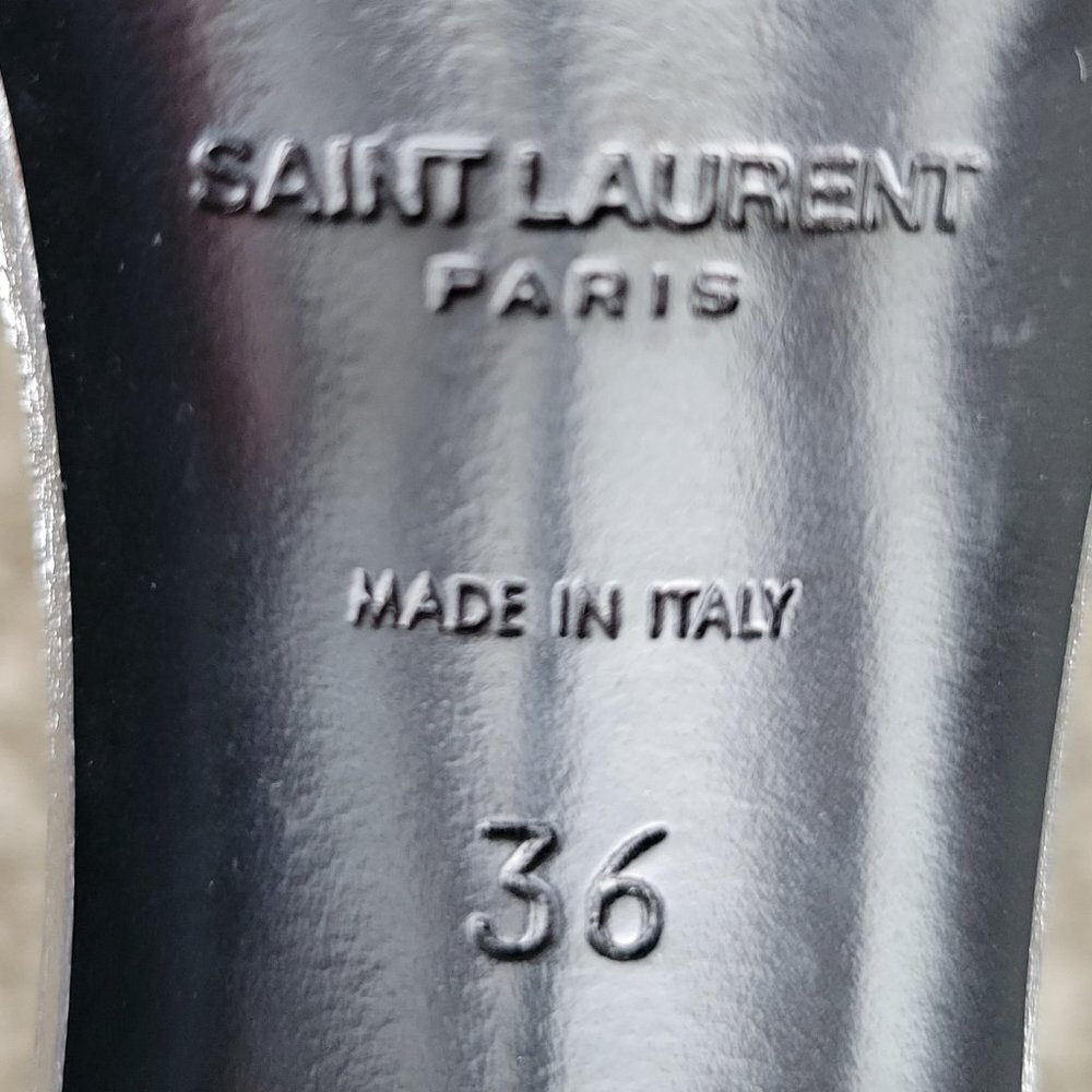 Saint Laurent Argento Silver Heels Size 36 - Picture 10 of 16
